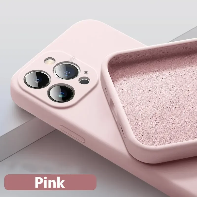 thumbnail image 1 of Funda de silicona líquida oficial de la serie 16 para iPhone 16, 15, 14, 11, 13, 12 Pro Max Plus, protección trasera a prueba de golpes, 1 of 5