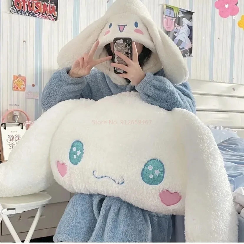 

Милая плюшевая игрушка Sanrio Cinnamoroll большого размера, мультяшная большая белая собака, Подушка для сна, кукла для влюбленных девочек, детские подарки
