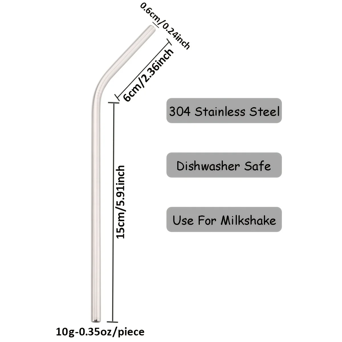 Reusable Stainless Steel Drinking Straws Set - 9 Piece Kit for Beverages & Cocktails