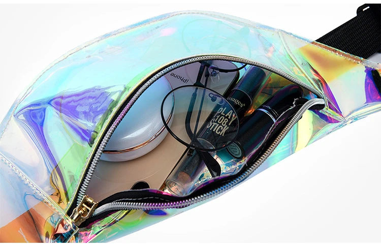 Taille Tasche Persönlichkeit Dazzling Laser Fanny Pack Wasserdicht Mode Holographische Brust Tasche Cross-Body Tasche Verschluss Geldbörse – Detail 5