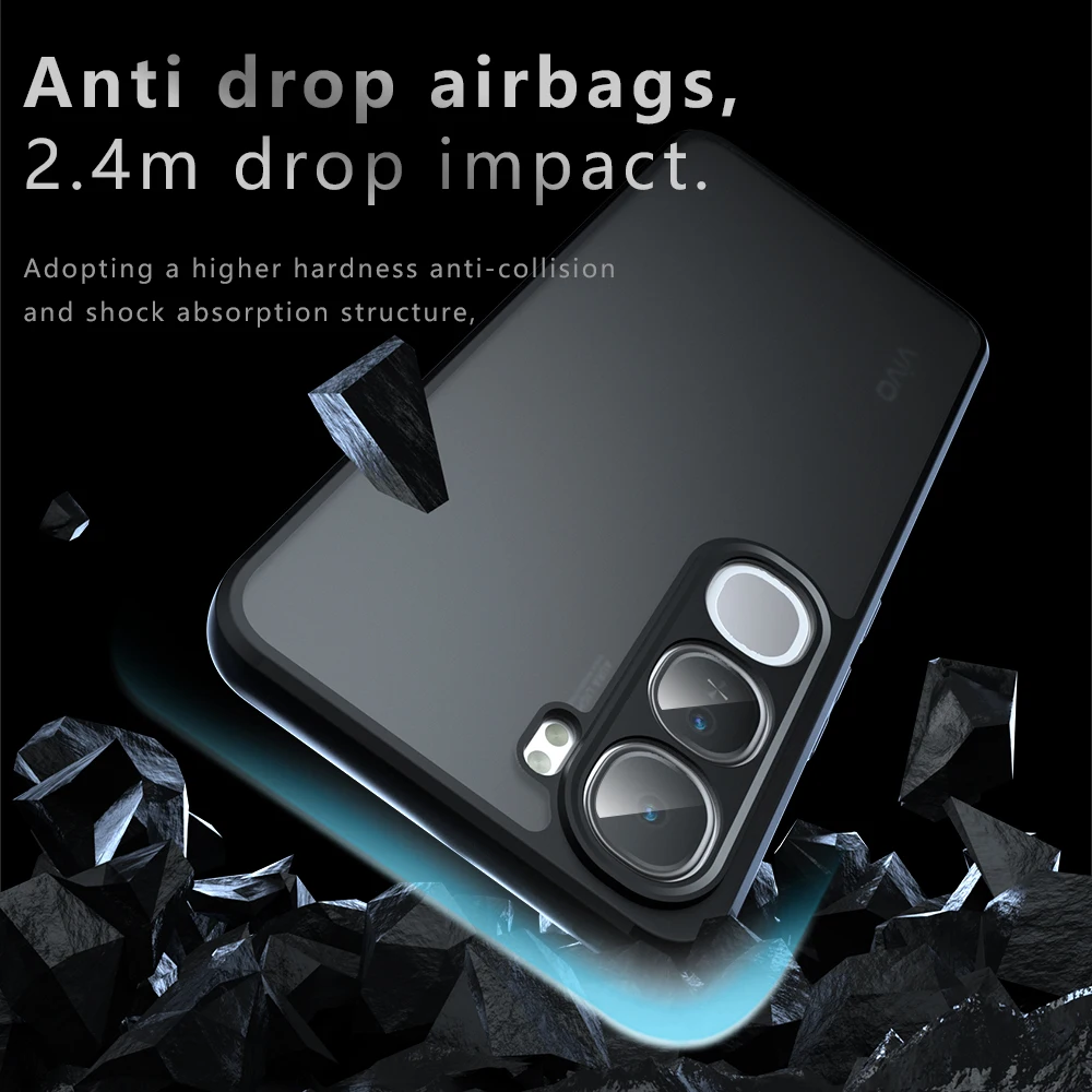 Luxury Matte Armor Transparent Acrylic Phone Cover