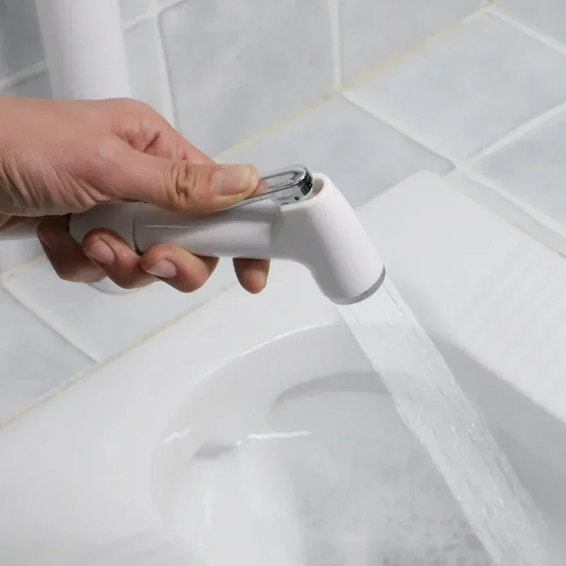 ABS Portable Bidet Sprayer Set Handheld Toilet Bidet Retractable Spring Hose Adapter Free Mounting Bracket Switch Cleaning Tool 2