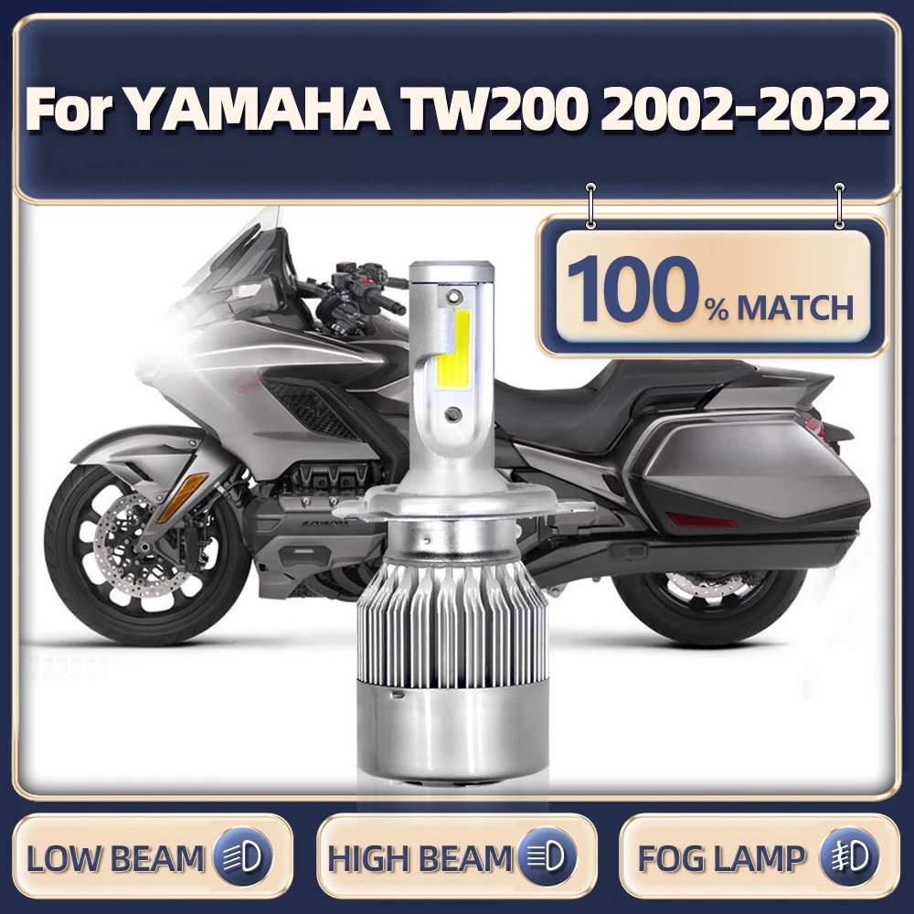 

H4 LED Headlight Bulb High Low Beam Motorcycle Headlamp 12V Moto Light For YAMAHA TW200 2002-2016 2017 2018 2019 2020 2021 2022