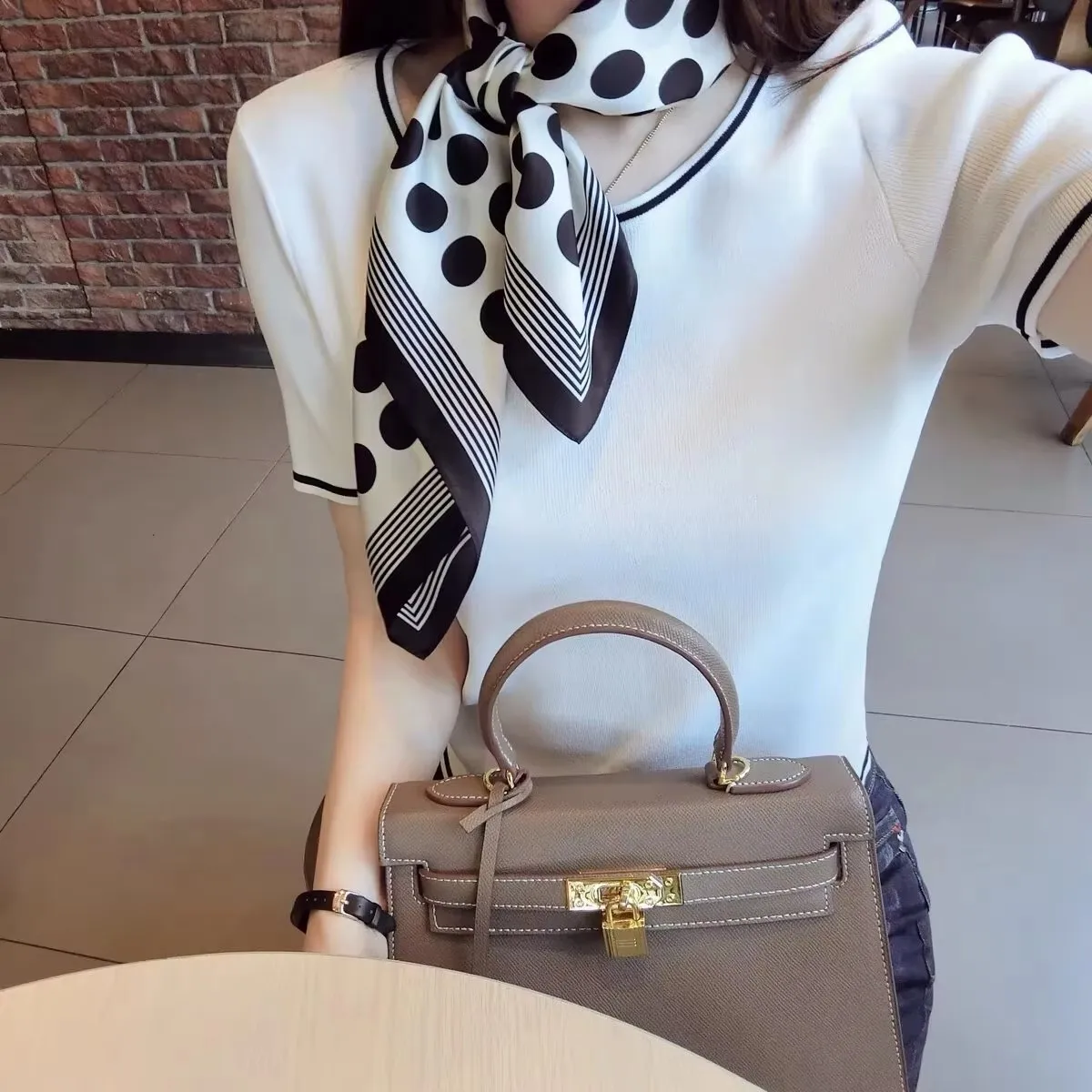 100% Natural Silk Square Scarf Women Hairband Neckerchief Wrap