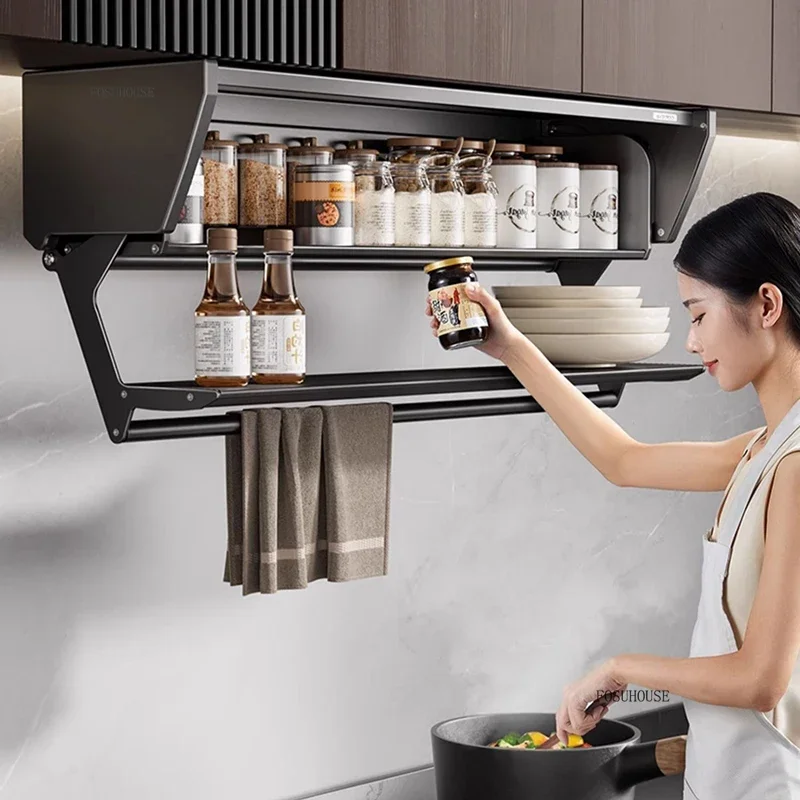 Nordic Minimalist Kitchen Cabinets Home Drop-down Wall Cabinet Kitchen Furniture Multi-functional Small Folding Storage Cabinets