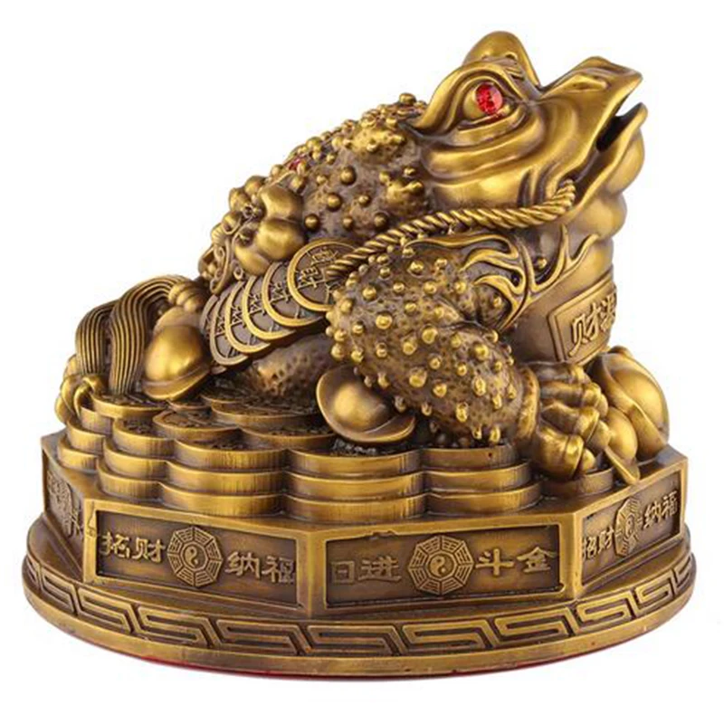 

Copper golden toad attracts wealth, three legged toad, golden cicada shop, office decoration, living room handicrafts