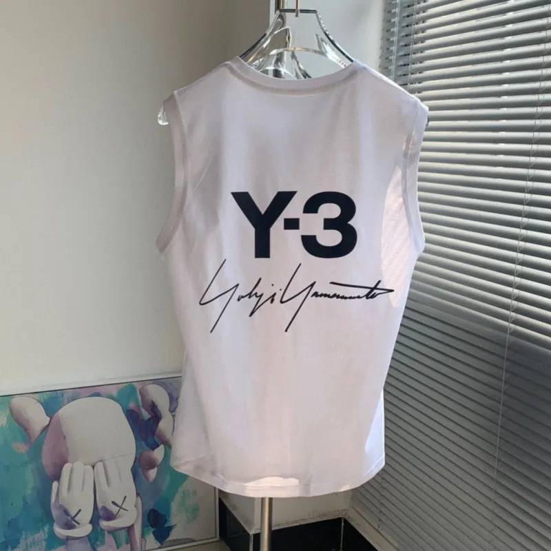 

Yohji Yamamoto Y3 Printed Signature Crewneck Sleeveless Vest T-shirt Men's and women's Trend Loose Y3 Sports Fitness Top