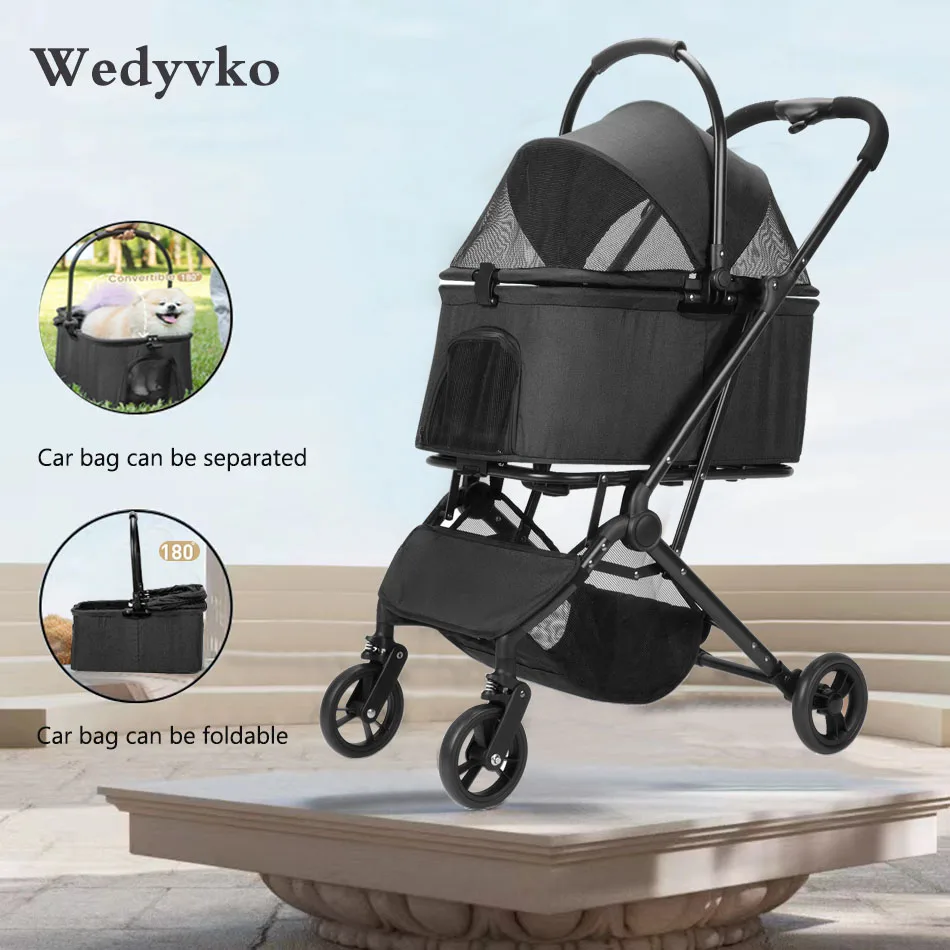 

﻿ Wedyvko 개모차 Carrier Folding Dog Cat Travel Safe Breathable Portable Lightweight Smooth Ride Compact Design
