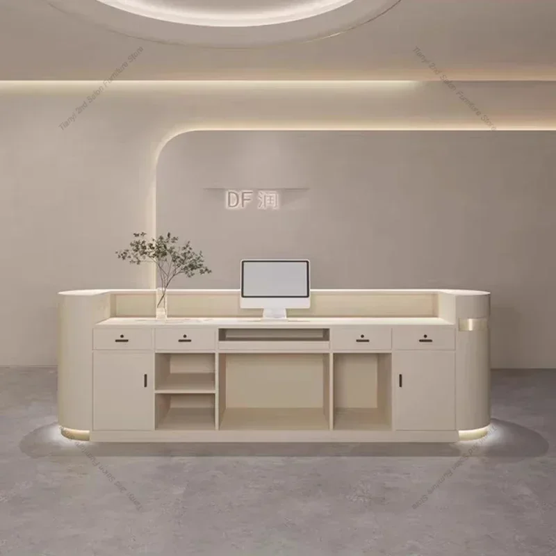 Reception Desks Nordic Cream Style Luxury Beauty Salon Counter