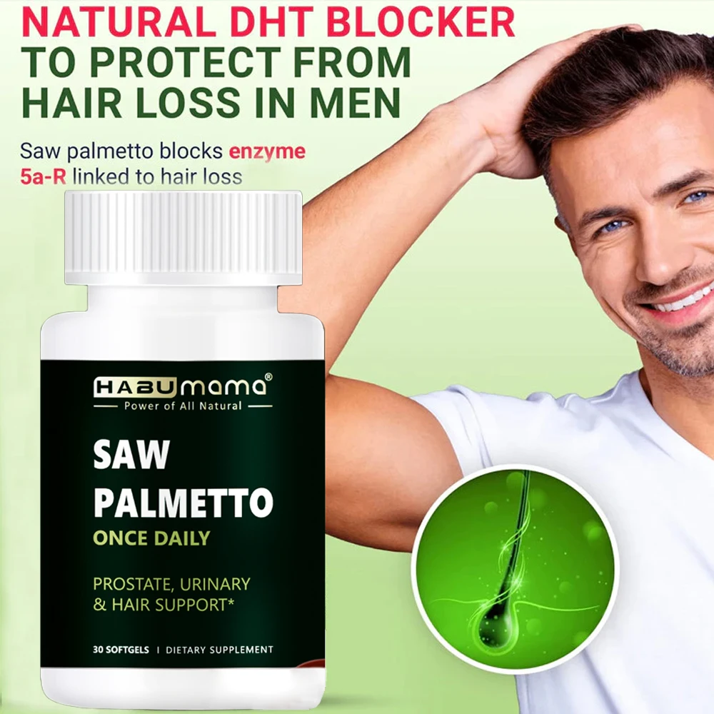 Saw Palmetto Supplement Supports Prostate Health Promotes Hair Growth Increases Size For Men and Women