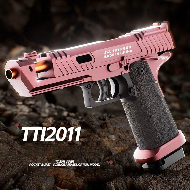 TTI 2011 Pistol Shell Throwing Continuous Firing Blowback Soft Bullet Gun Empty Hanging Birthday Gift 4