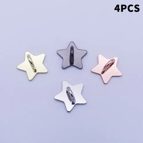 2/4PCS Adhesive Metal Stars Moon Bow Phone Charm Holder Phone Case Finger Ring Stand Hook Buckle Charm Clasp Accessory String - Image 7