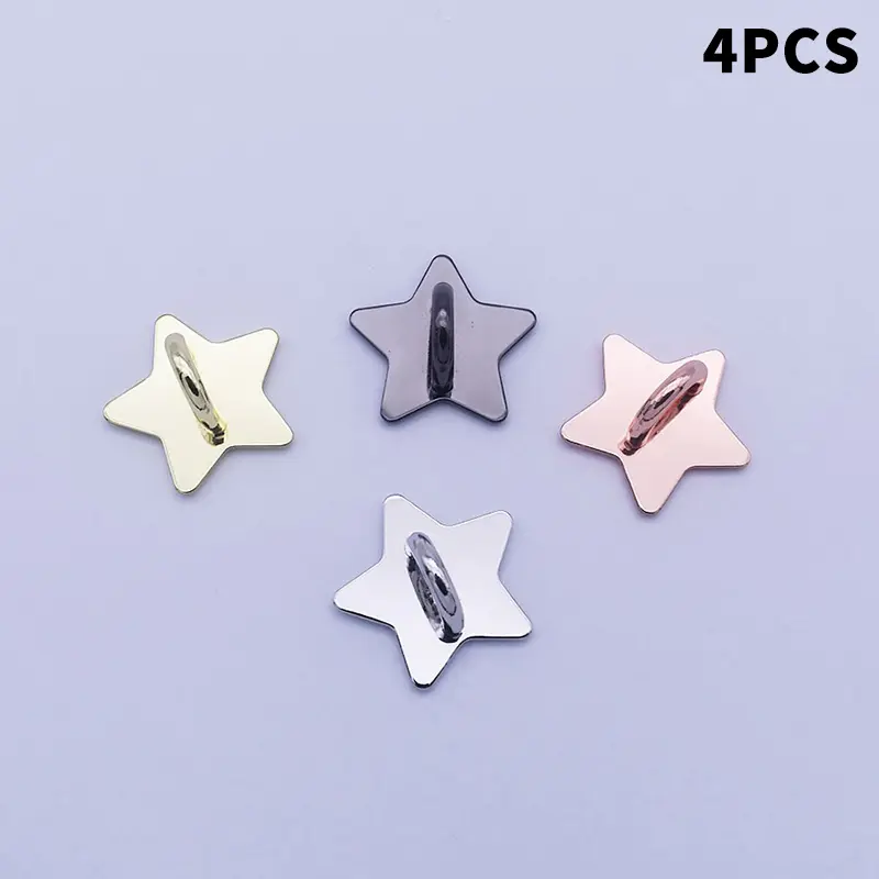 2/4PCS Adhesive Metal Stars Moon Bow Phone Charm Holder Phone Case Finger Ring Stand Hook Buckle Charm Clasp Accessory String - Image 7
