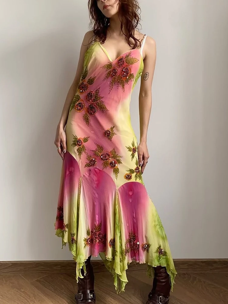 ملابس نسائية أنيقة غير النظامية حمالة الترتر فستان...