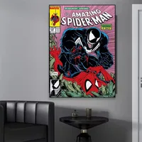 ⁦لوح جدارية كانفاس بتصميم كلاسيكي لأبطال مارفل وسبايدرمان | Marvel Spider-Man: No Way Home & Venom Superhero Classic Canvas Wall Art Poster⁩ - الصورة ⁦5⁩
