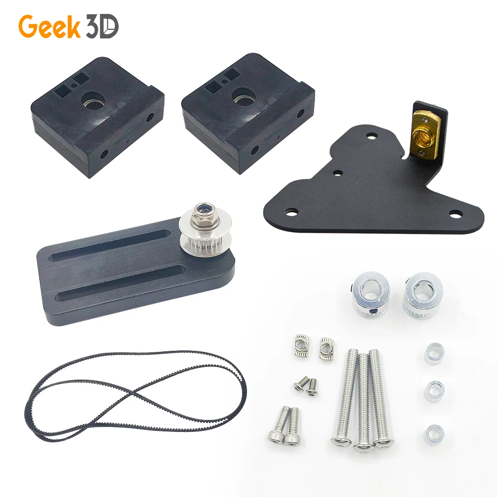 3D Printer Dual Z Axis Timing Belt Upgrade Kit Width 6mm Gear 20 Teeth Inner Hole Aluminum Parts For CR-10 /Ender-3 Series