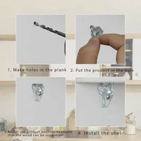 ชั้นวางตู้หมุดชั้นวางสนับสนุน PEG CLEAR ชั้นวางรองรับ Pins ชั้นวางผู้ถือ Pins วงเล็บหมุดสําหรับตู้ครัวชั้นวางหนังสือ 5