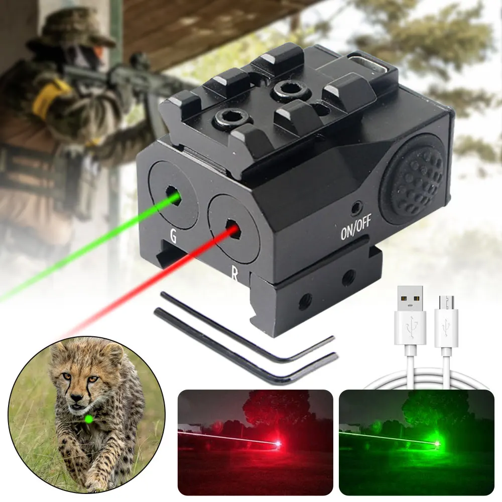 

11mm 20mm Tactical Green Red Dot Laser Sight Scope Adjustable Picatinny Rail Mount Rifle Pistol Airsoft Laser with Batteries