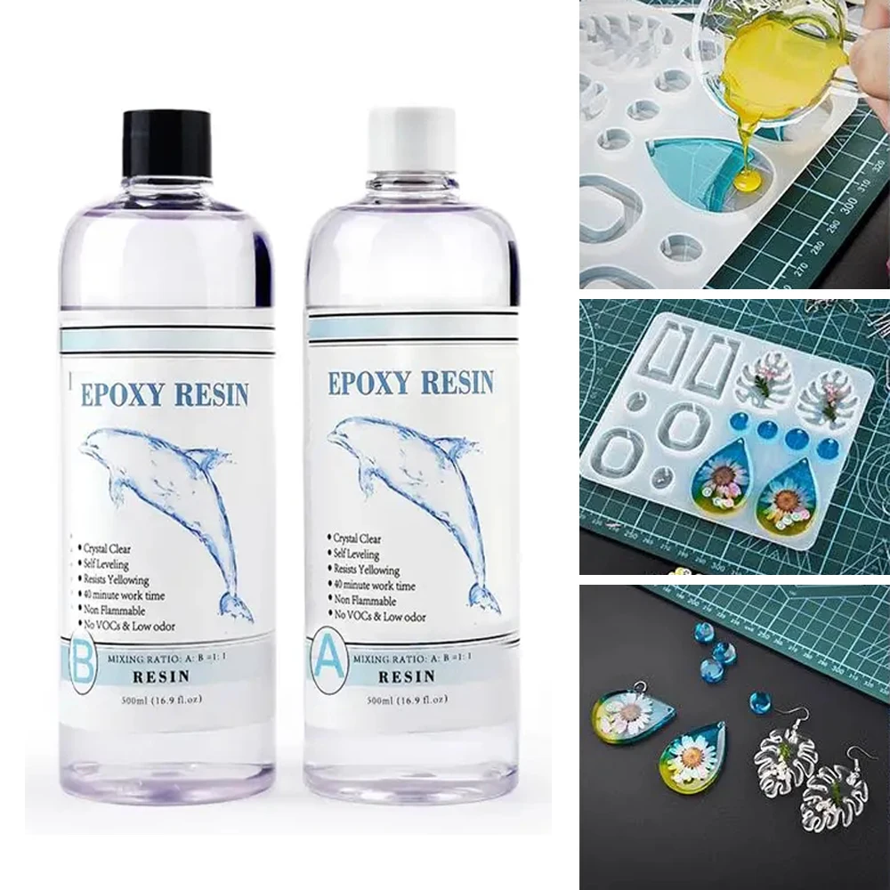 

1:1 Epoxy Resin Glue Kits Liquid AB High Adhesive Transparent Hardener DIY Epoxy Resin Jewelry Making Complete Kits Glue Sets