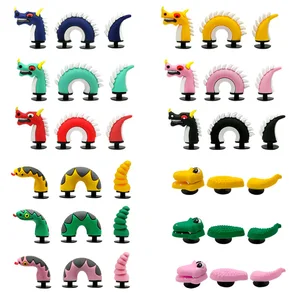 3D Shoe Decoration Buckle Charms Accessories head top dragon snake crocodile DIY Combination Kids out door Gifts