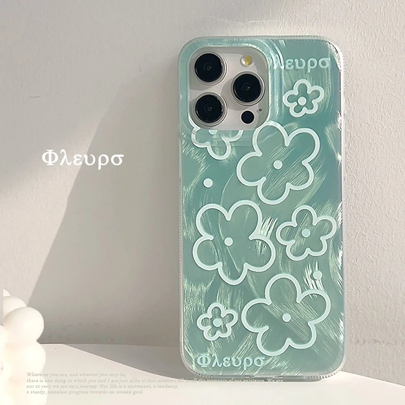 ForCute Fresh Floral Dazzle Lustre Lining Hard Phone Case