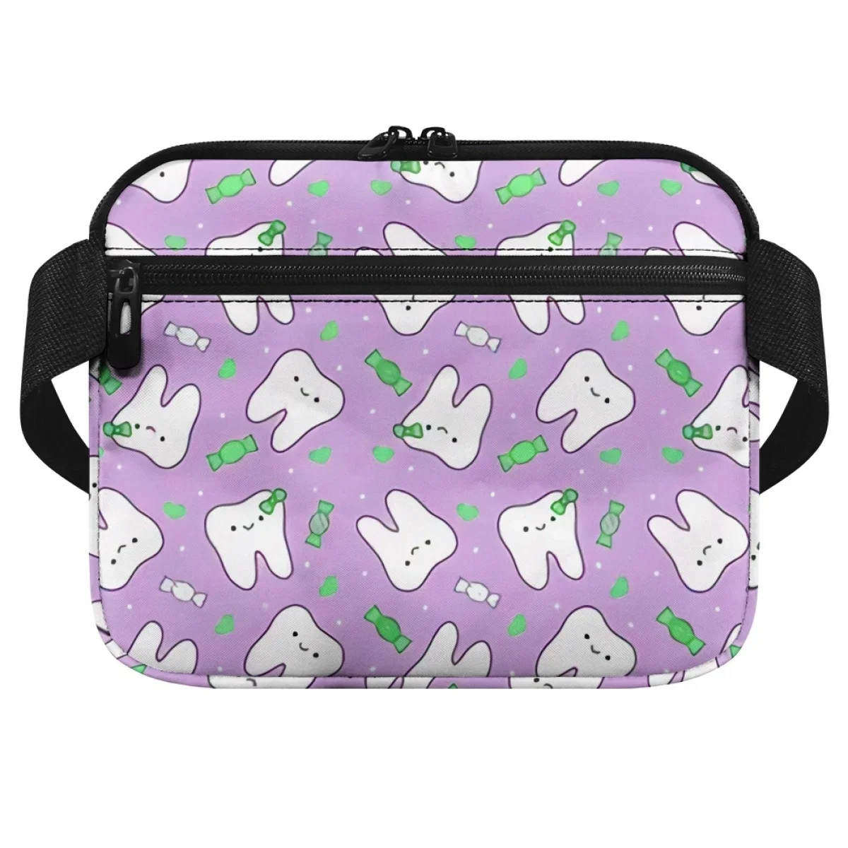 Medical Cartoon Teeth Dentist Print Storage Bag Nurse Pouch Print on Demand Waist Bags Nurse Fanny Pack for Stethoscopes Bandage