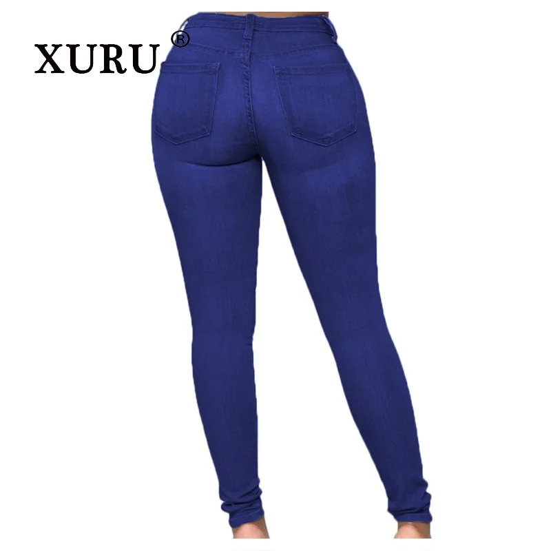 XURU-Europe and The United States New Slim Jeans Women's, High Street Bodybuilding Pants Tight Long Jeans N3-3226 xuru europe and the united states new independence day flag suspenders jeans women s painted patch back pants jeans k34 222