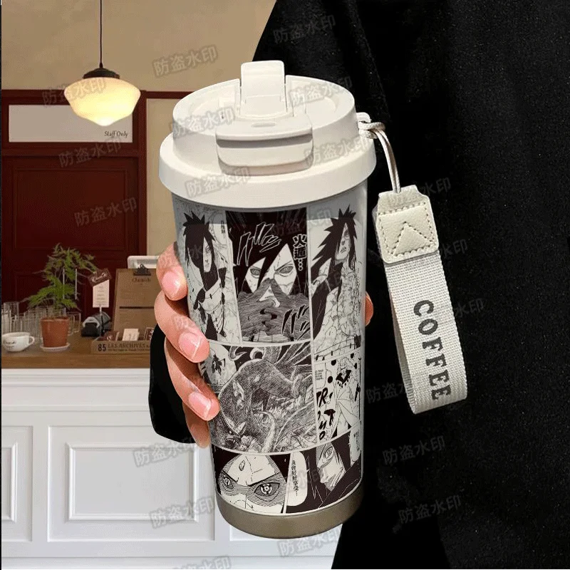 Anime-Inspired Stainless Steel Insulated Water Bottle - Large Capacity Travel Flask with Kawaii Design