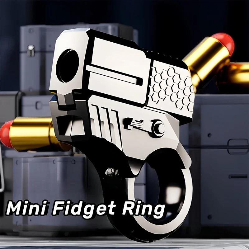 Decompression Toy Agent Golden Finger Shell Throwing Gun Toy Decompression Mini Metal Launcher Birthday Gift