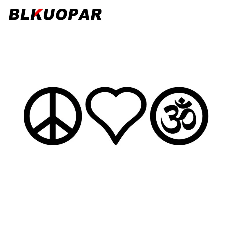 

Автомобильная наклейка BLKUOPAR Peace с символом Ом, водонепроницаемая индивидуальная устойчивая к царапинам модная Солнцезащитная виниловая забавная наклейка для автомобиля