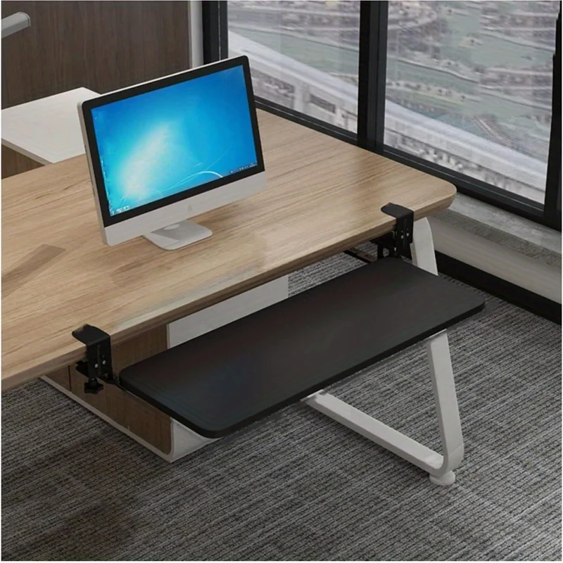 Ergonomic Sliding Under Desk Keyboard Tray, Clamp, Mouse Platform, Retractable, Undermount Drawer, No Tools, , 1Pc