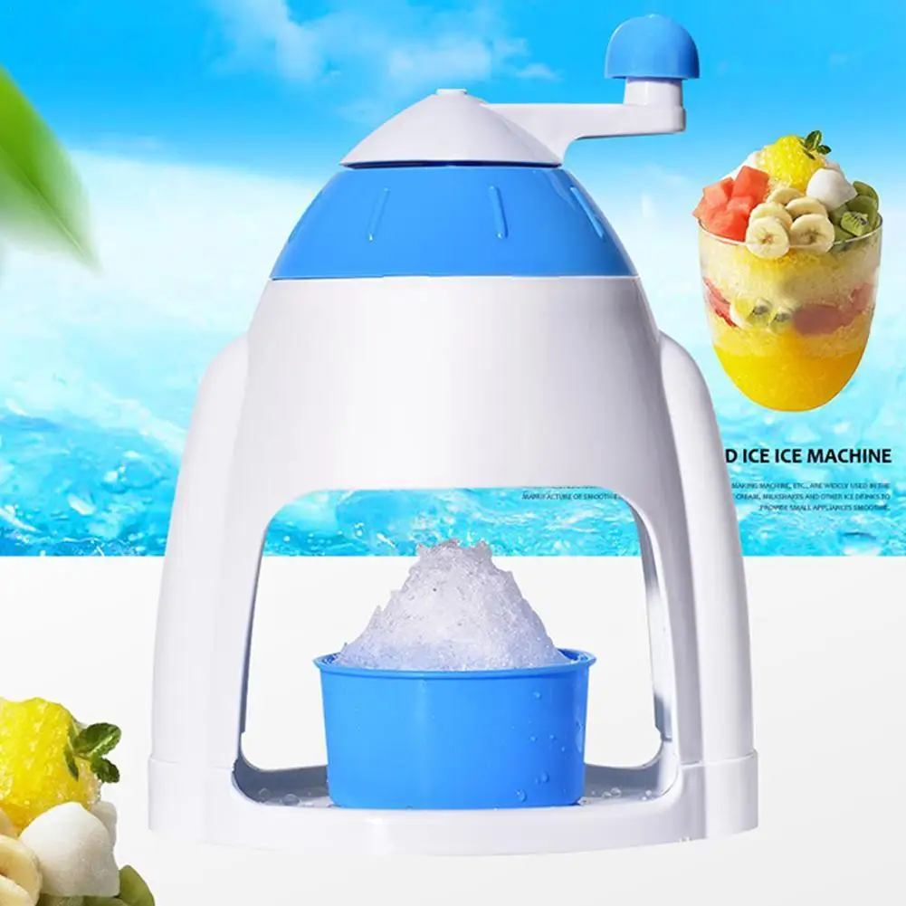 Blue Handle DIY Ice Crusher Manual Portable Ice Slush Cone Shaver Small