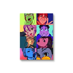 Neon Aesthetic Anime Dandadan Character Collage Canvas Wall Art - Unframed Home Decor Poster - 50x70cm - unframed (DM11 - I)