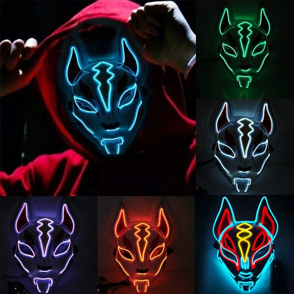 Gemarkeerd Rally arm Light Mask Costumes | Halloween Light Maskes | Led Light Fox Mask | Mask  Carnival Led - Glow Party Supplies - Aliexpress