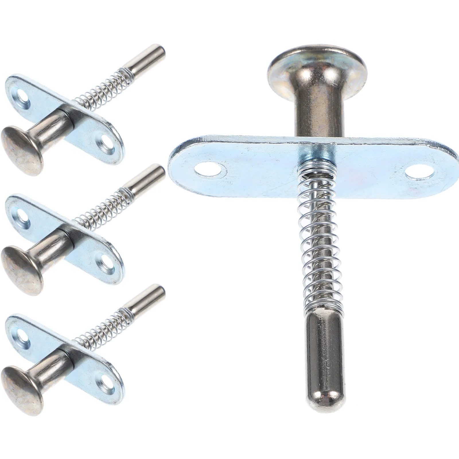 Spring Latch Window Screen Plunger Pin Bed Latches Mini Crib Baby Iron for Cage Doors 4 Pcs
