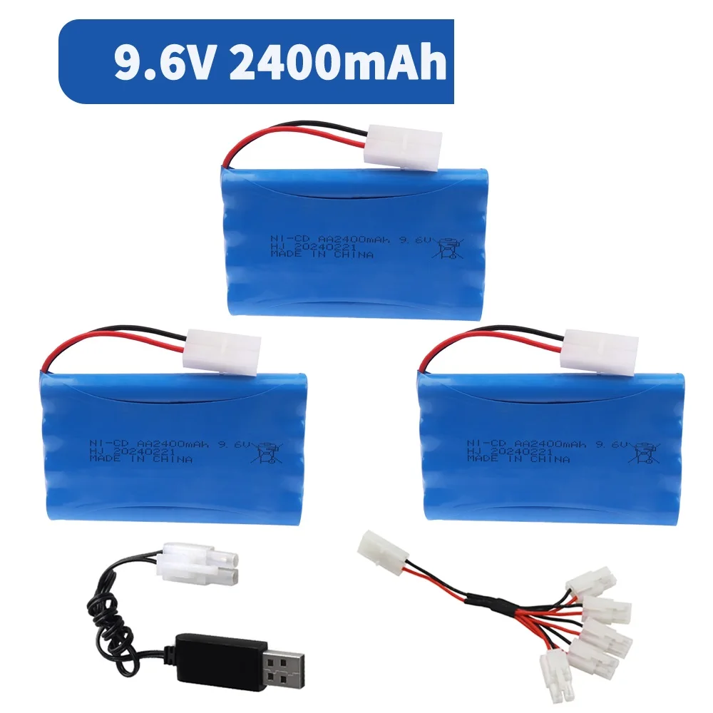 Batteria 9.6 V 2400Mah Ni-Cd Aa Con Usb Per Giocattoli Rc Serbatoio Auto Treno Robot Barca Parti Della Pistola 9.6 V 1000 Mah Batteria Ricaricabile