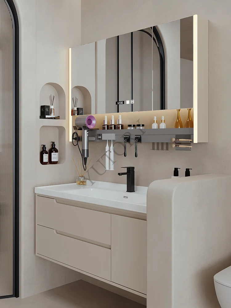 Multifunctional storage rack, smart mirror cabinet, ceramic integrated bathroom cabinet, toilet, hand wash basin