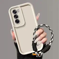 Shockproof Bumper Phone Case with Soft Anti - Loss Hanging Rope for Realme 14x (Fdgs tyjt white)
