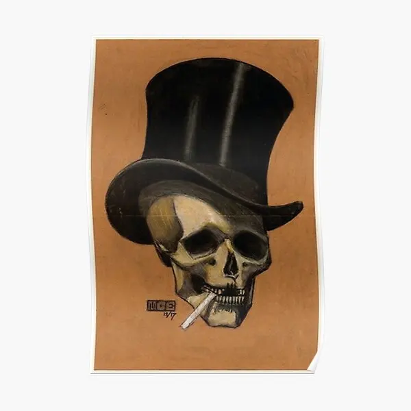 M C Escher Skull Con Sigaretta 1917 Poster Picture Painting Modern Print Room Home Funny Art Wall Murale Decoration No Frame