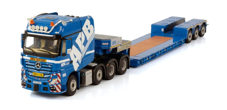 

Alloy Model Gift WSI 1:50 Scale MB MP4 SLT 8X4 Tractor,Euro Low Board Trailer Transport Truck Vehicle Diecast Toy Model,01-3799