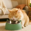 1pc Cat Bowl Lovely Creative Inclined Kitten Puppy Food Feeding Bowls Stainless Steel Cats Drinking Feeder Pet Dogs Cats Feeders