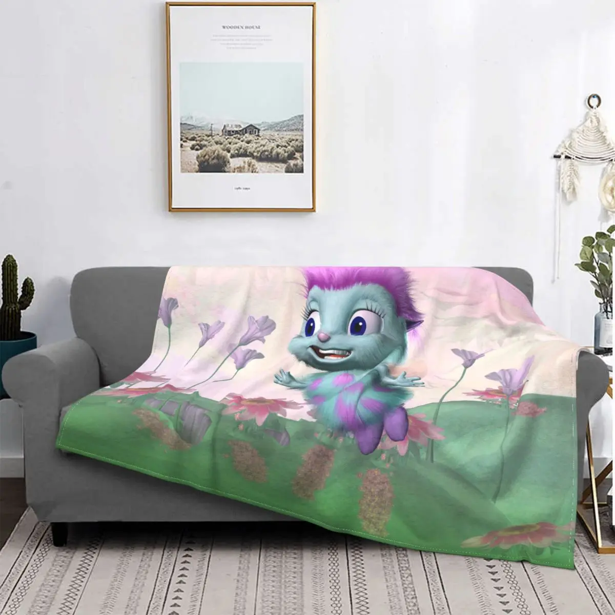 Bibble Fly Blanket Fleece Summer Cartoon Breathable Soft Throw Blankets for Home Bedroom Plush