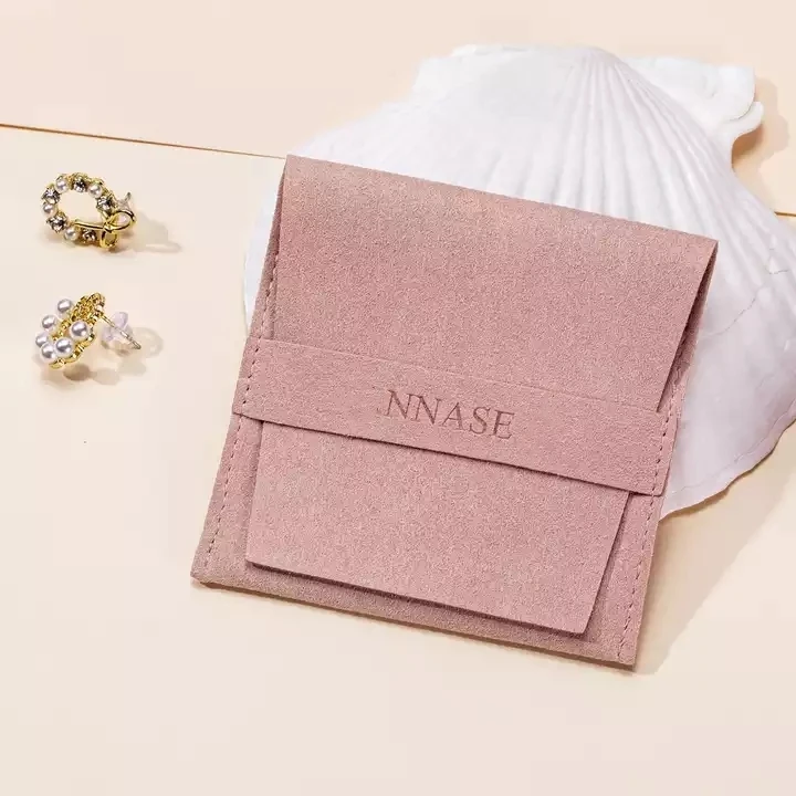 

50PCS Custom 8x8cm Jewelry Pouch Logo Luxury Microfiber For Fashion Earrings Necklaces Packaging Bags Jewelry Pouches