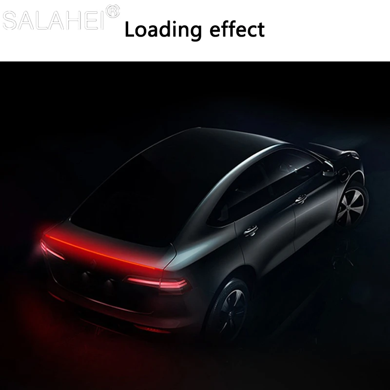 자동차 리어윙 브레이크 DRL 램프 경고등, 탄소 섬유 범용 LED 자동차 스포일러, 리어 테일 윙, 자동 브레이크 방향 지시등, 12V