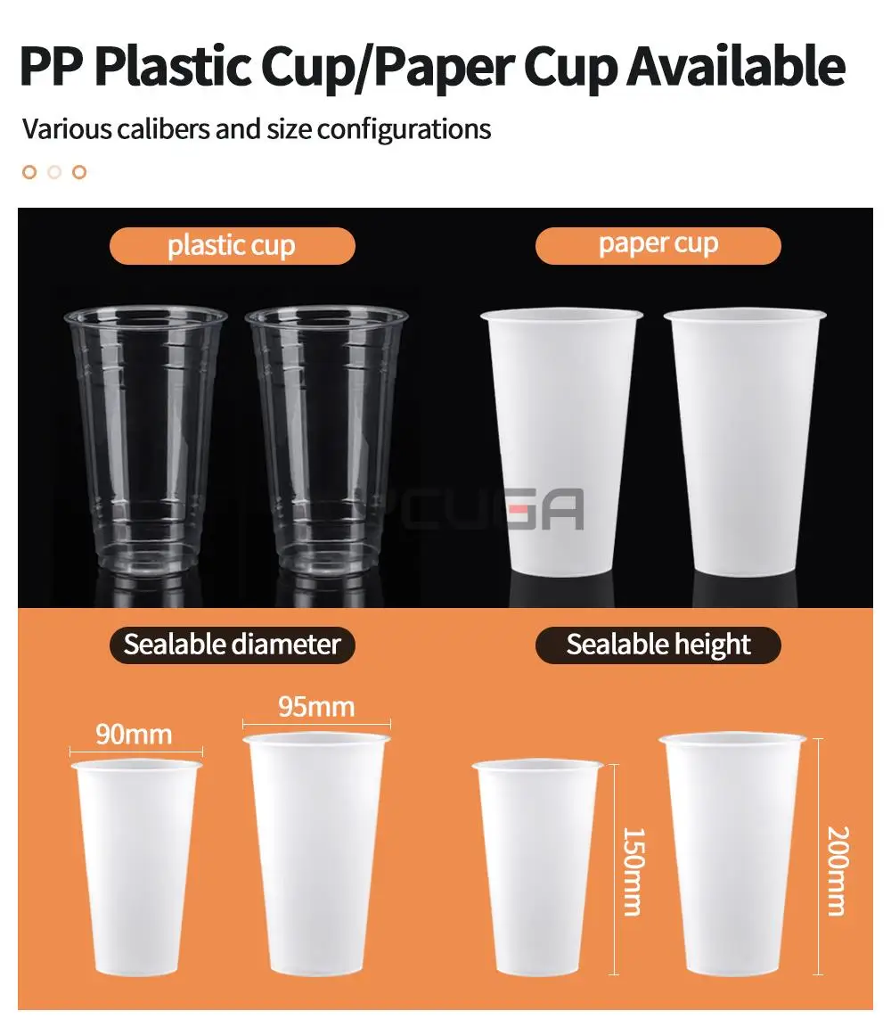 Description Picture 5 of itemFull Automatic Cup Sealer Milk Tea Shop Plastic Paper Cup Sealing Machine for 9/9.5CM Electric Bubble Tea Film For Business 220V
