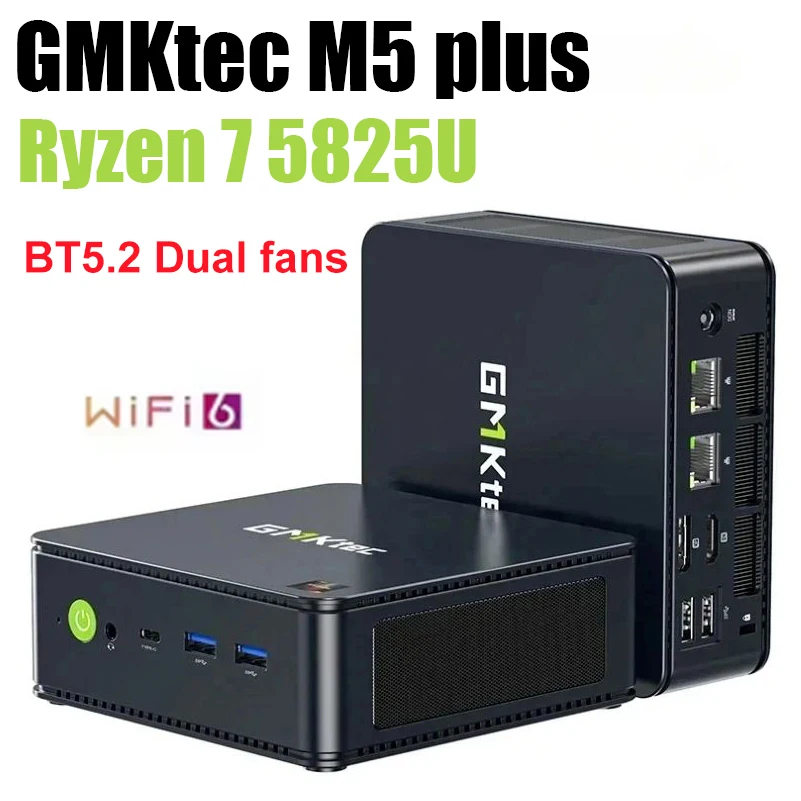 GMKtec M5 Plus Mini PC AMD Ryzen 7 5825U DDR4 3200Mhz Wifi6E BT5.2