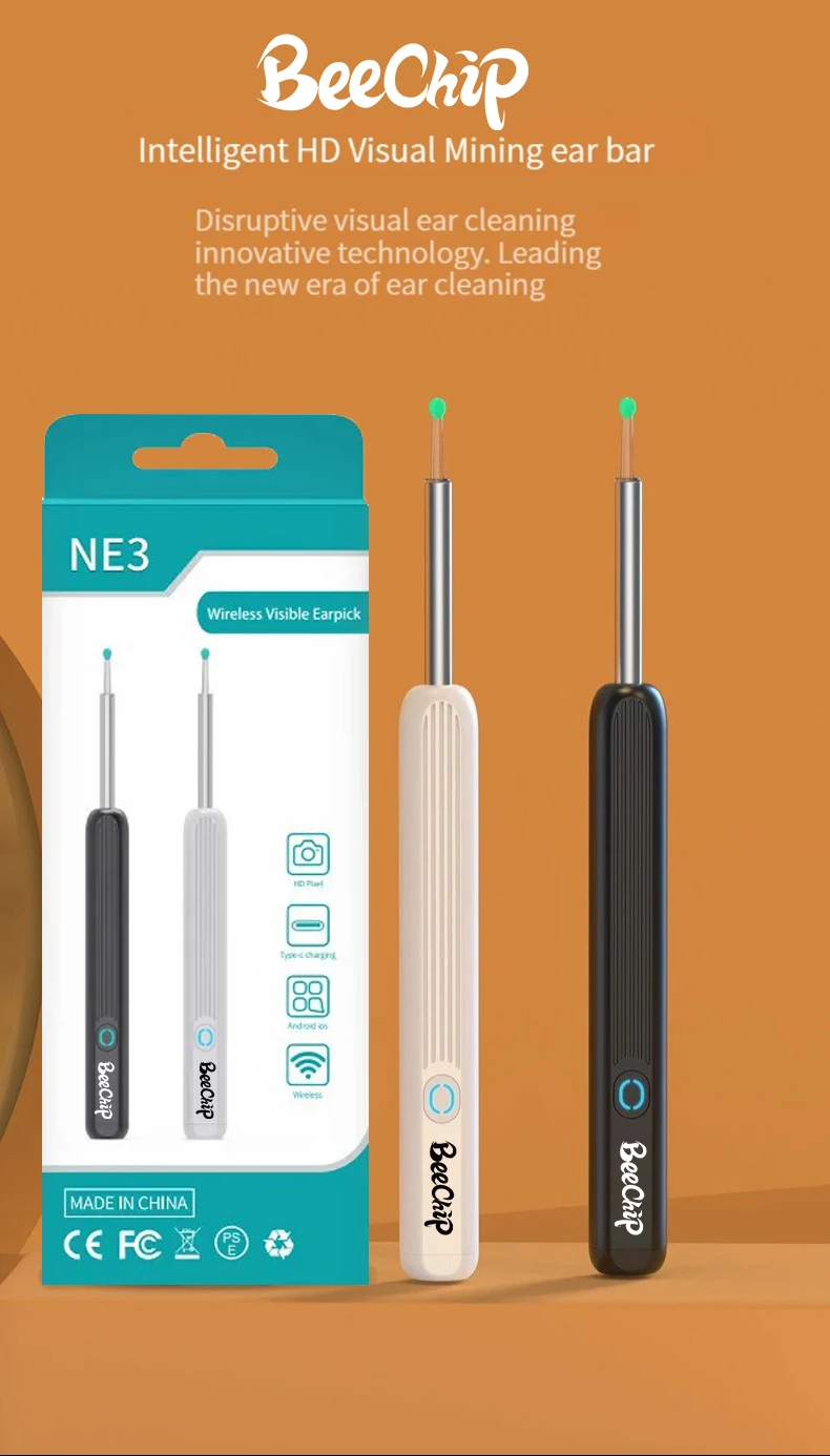 Wireless WiFi Ear Pick Otoscope Camera Borescope Luminous Ear Wax Cleaning Health Care Ear Cleaner Visible Ear Scoop