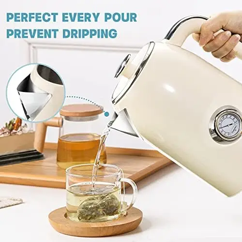 Electric Kettle-57oz Hot Tea Kettle Water Boiler with Thermometer, 1500W  Fast Heating Stainless Steel Tea Pot, Cordless with LED - AliExpress