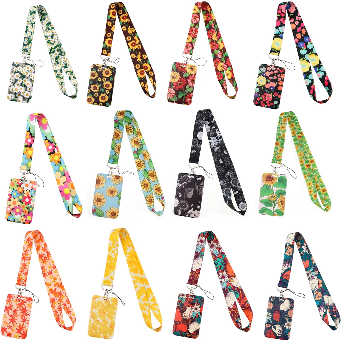 CB1444 Sunflower Lanyards Keychain DIY Cell Phone Straps USB ID Card