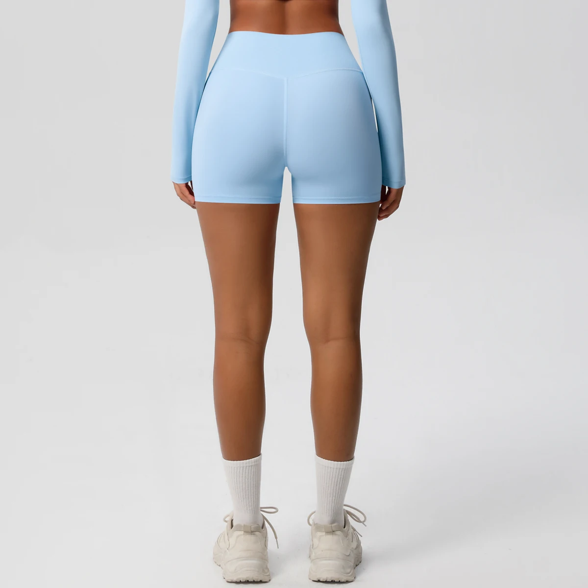 Women Sports Shorts Yoga Shorts Naked Feeling High Waist Yoga Shorts Push Up Fitness Leggings Tummy Control Yoga Slim Shorts 6